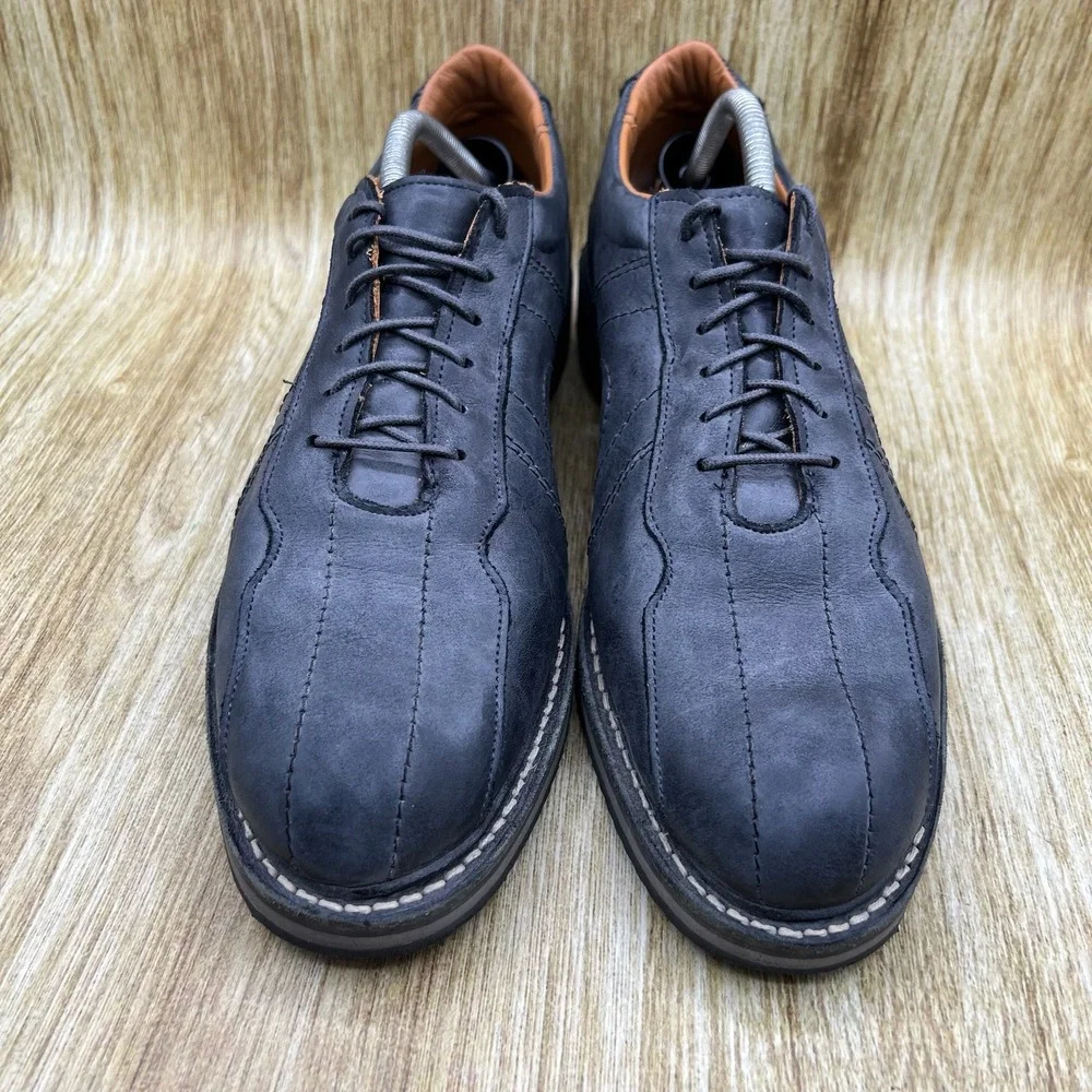 Allen Edmonds Voyager Men's 11 D Gray Leather Bicycle Toe Casual Oxford 9384
